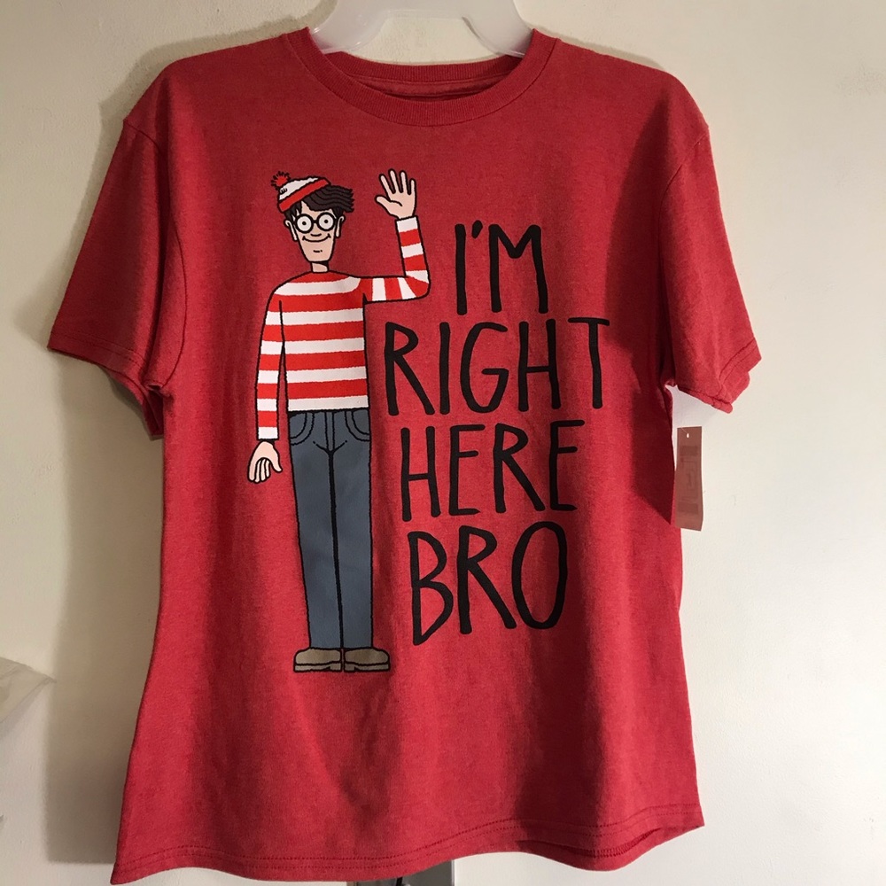 NWT WHERE'S WALDO TEE SHIRT TOP Youth Sz  8 & 18